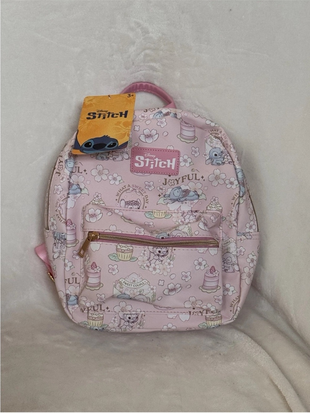 Disney Stitch & Angel Pink Patterned Mini Backpack
